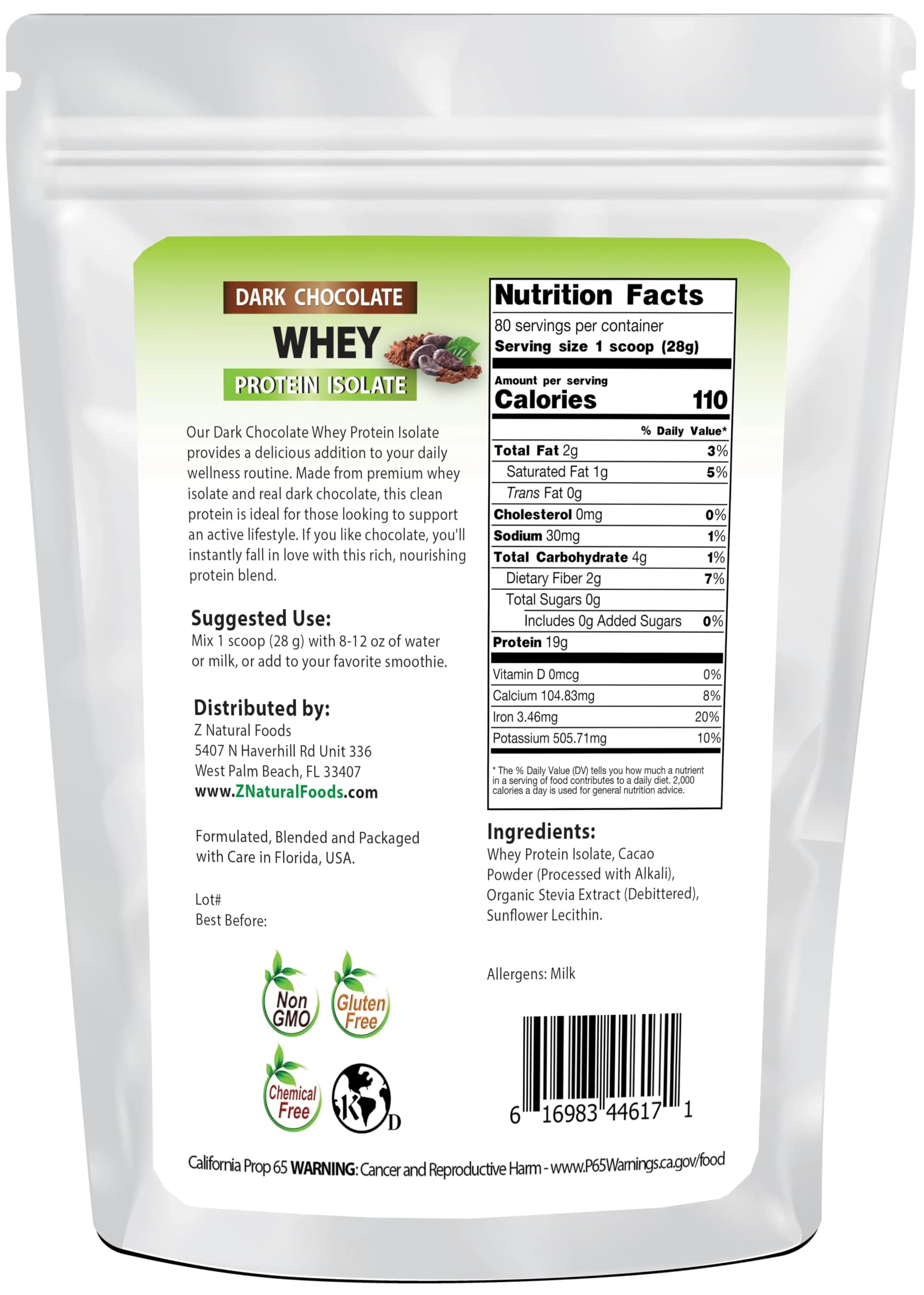 Amazon.com : Z Natural Foods Dark Chocolate Whey Protein Isolate